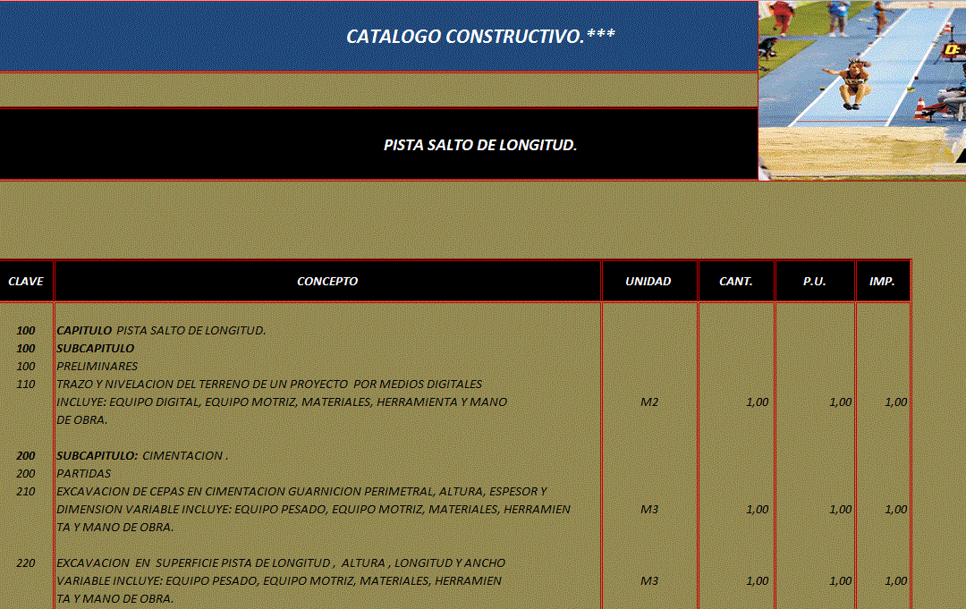 CATALOGO CONSTRUCTIVO PISTA SALTO DE LONGITUD