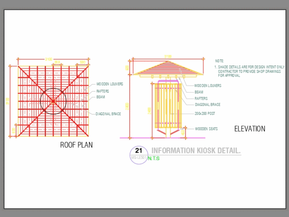 Landscape kiosk in AutoCAD CAD download (46.57 KB) Bibliocad
