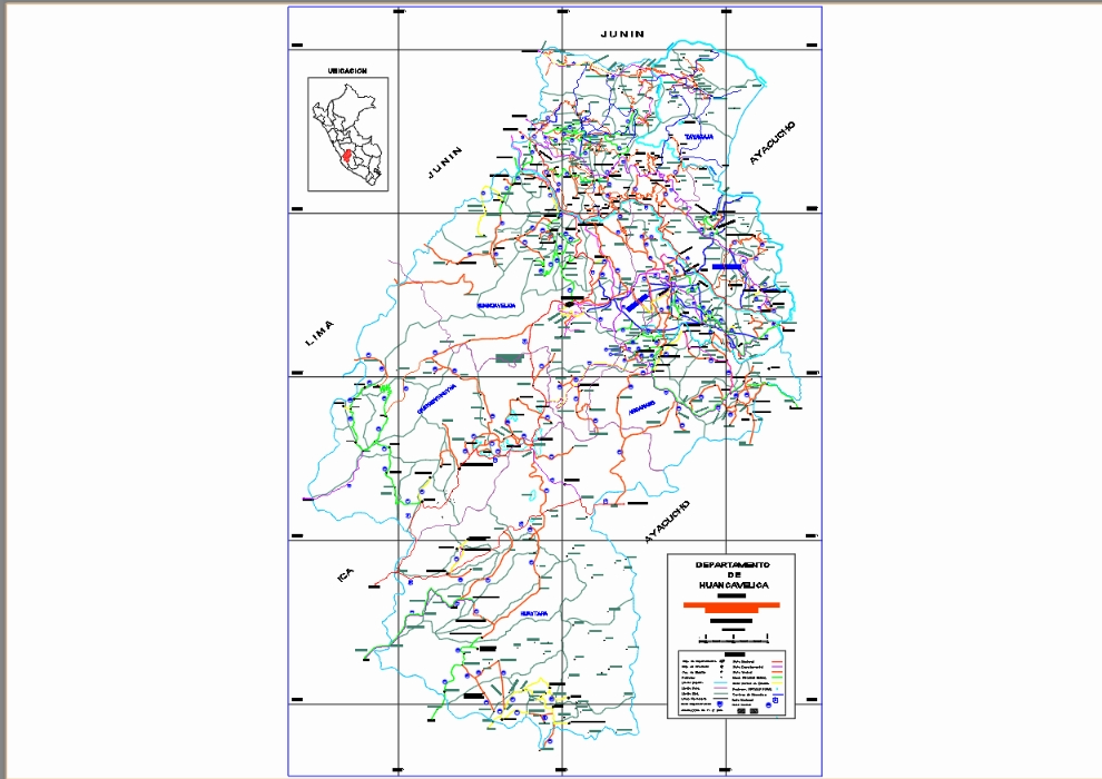Huancavelica mapa de localização