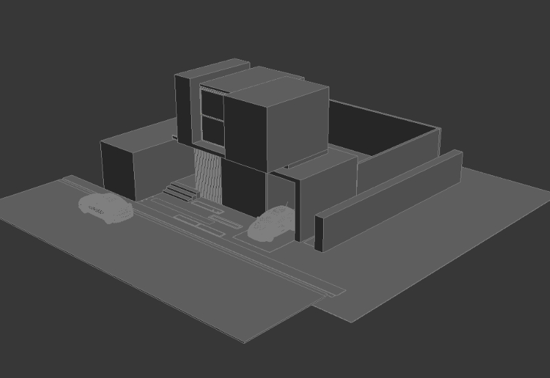 Modeling of facade of house room