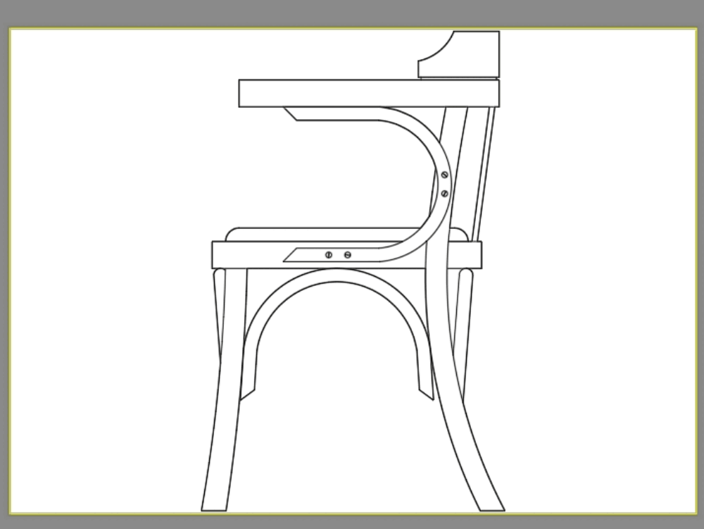 Silla de madera de lado y atrás en AutoCAD | CAD (41.46 KB) | Bibliocad