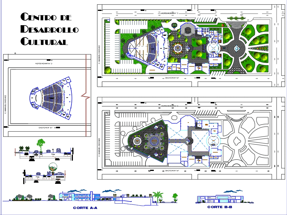 Centro cultural en AutoCAD Descargar CAD gratis 5 63 MB 