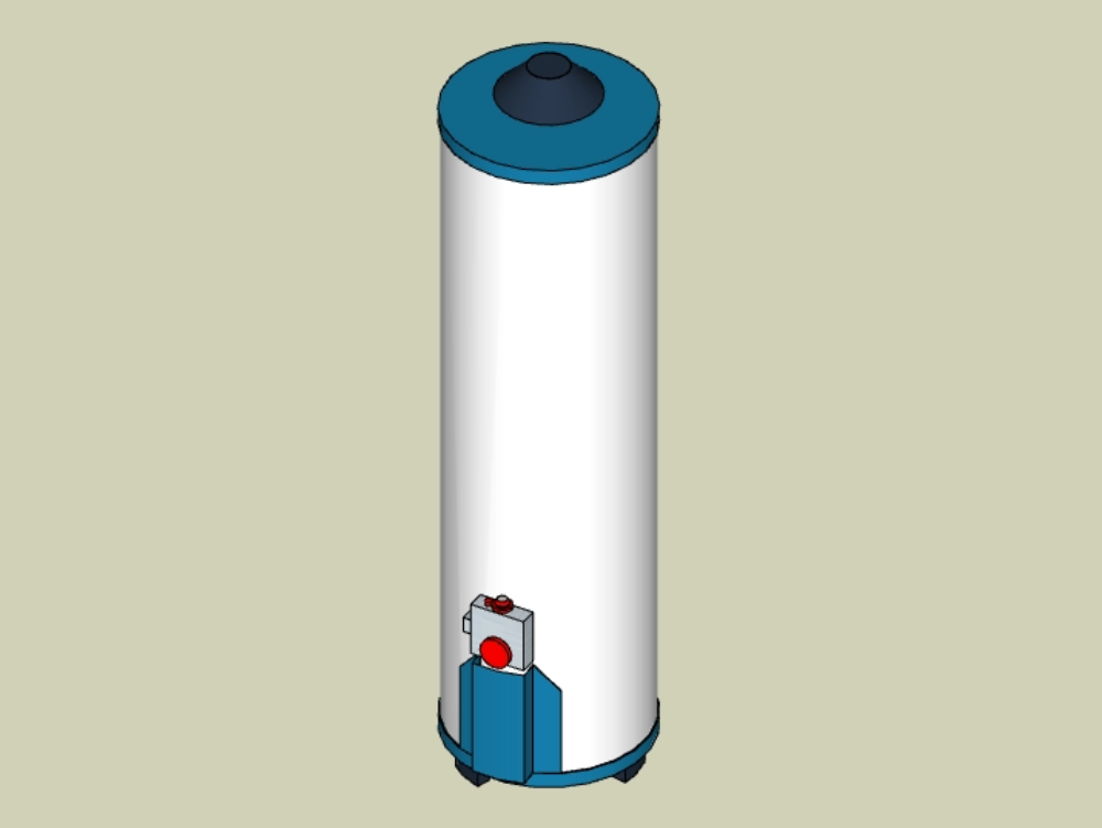 Gas water heater. Hot water tank