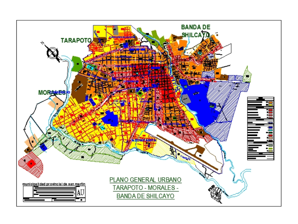 Plano urbanístico geral de Tarapoto, Morales e Banda de Shilcayo.
