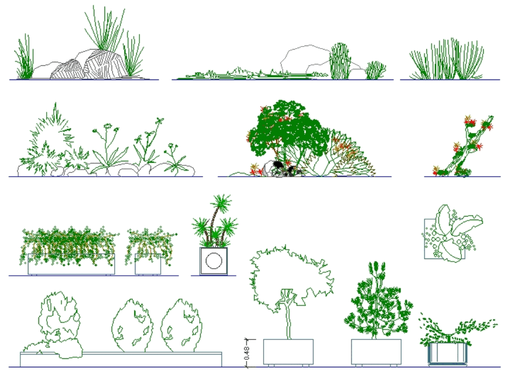 Vegetation in AutoCAD | Download CAD free (1.53 MB) | Bibliocad