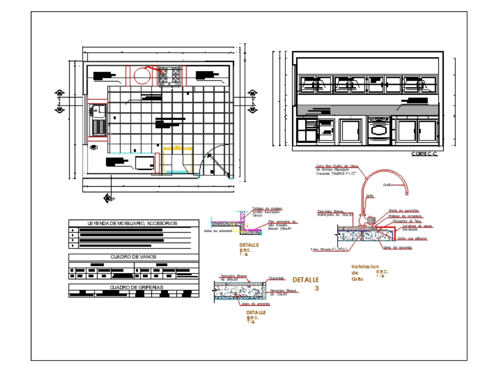 Cocina en AutoCAD | Descargar CAD (167.75 KB) | Bibliocad