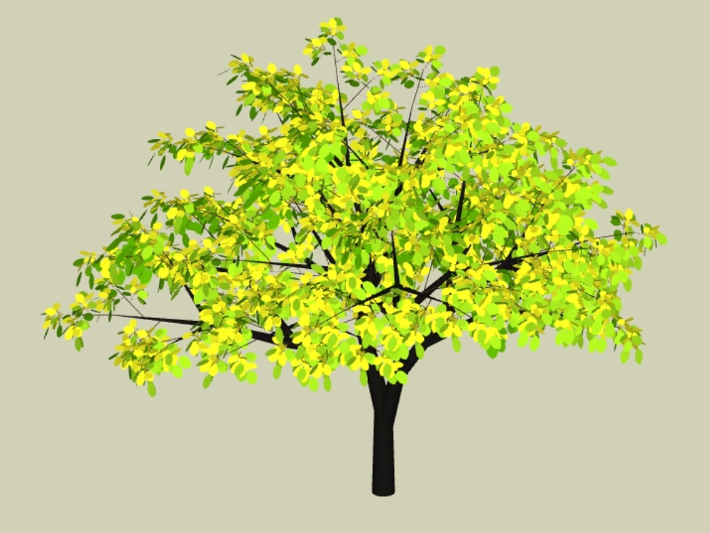 Árvore 3d amarela