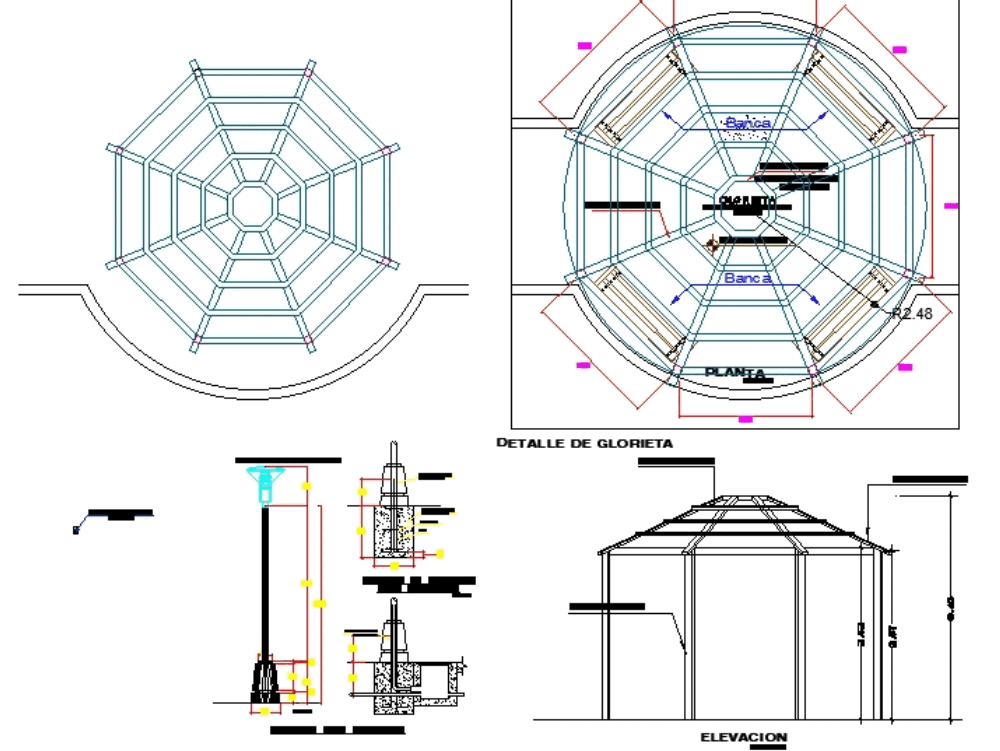 DETAIL PERGOLA AND BANKS