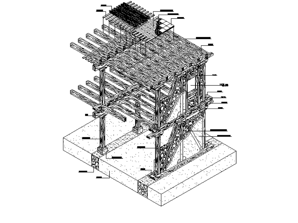 Detalhe da estrutura de madeira