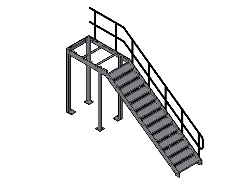 3d metallic staircase