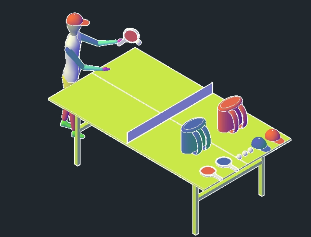 Table pin - pon 3d