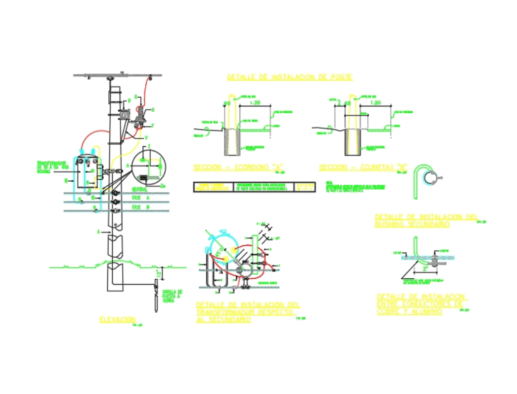 Poste de luz en AutoCAD | Descargar CAD gratis (251.25 KB) | Bibliocad