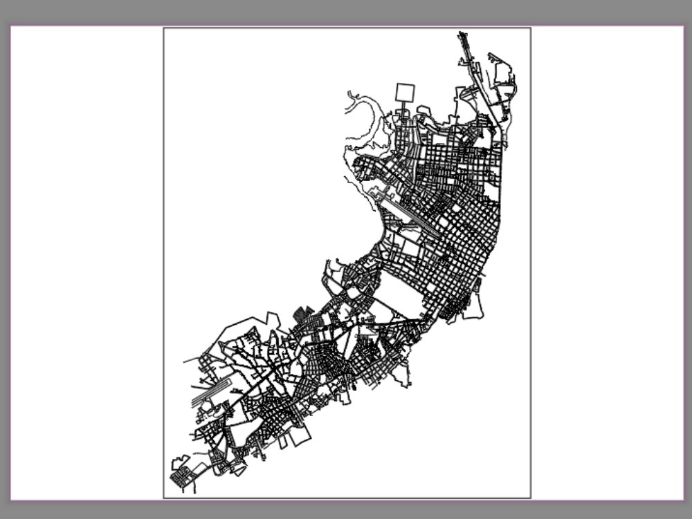 Plan d'urbanisme d'une ville