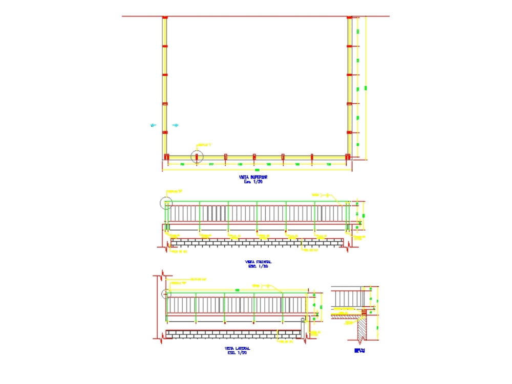 Barandas En Autocad Descargar Cad 67674 Kb Bibliocad