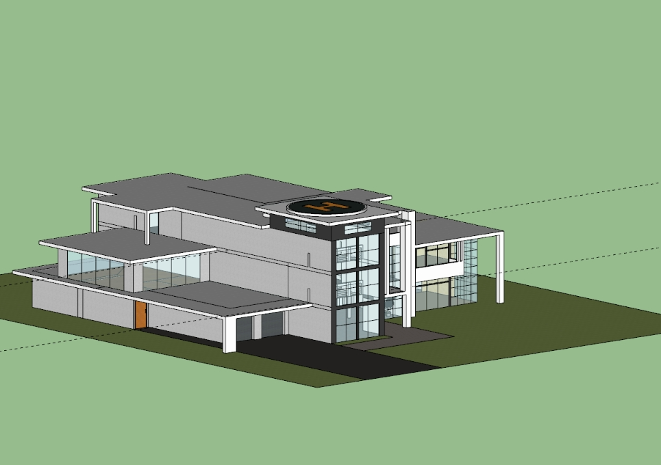 3D-Modell des modernen Hauses