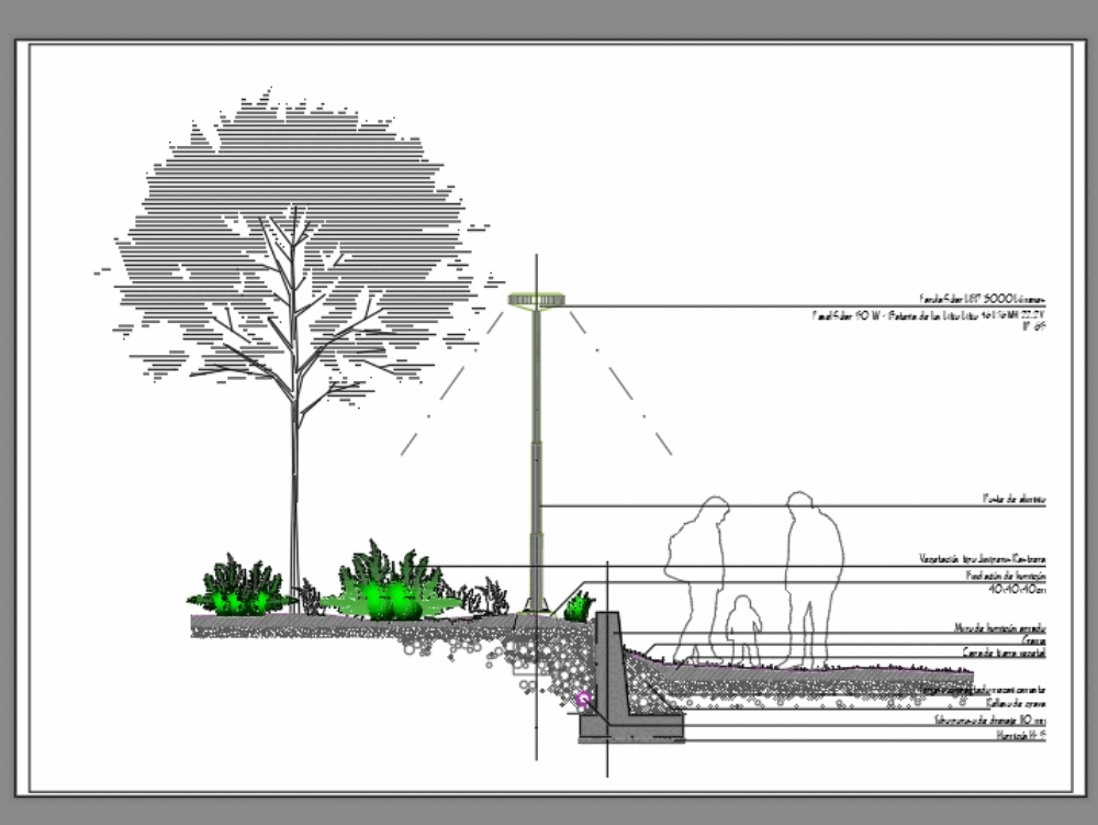 Muro de contencion parque en AutoCAD | Descargar CAD (162.25 KB
