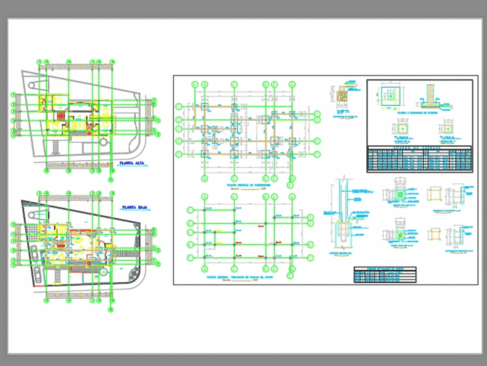 Planos cimentaciones en AutoCAD | Descargar CAD (500.09 KB) | Bibliocad