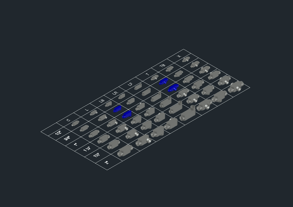 Conduletos para instalações 3D