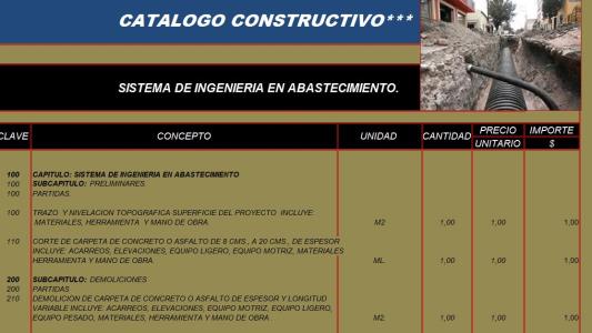 Construction catalog sewerage engineering system