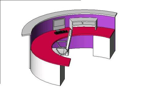 3D runder mittlerer Schreibtisch