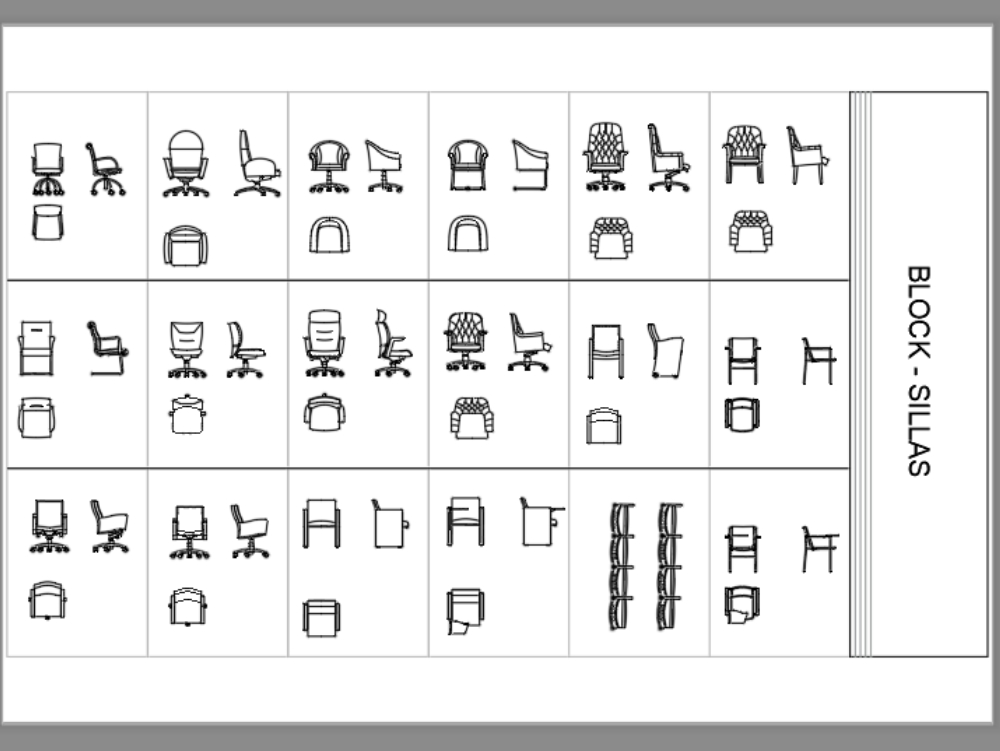 Layouts de salas de estar., - Detalhes do Bloco DWG