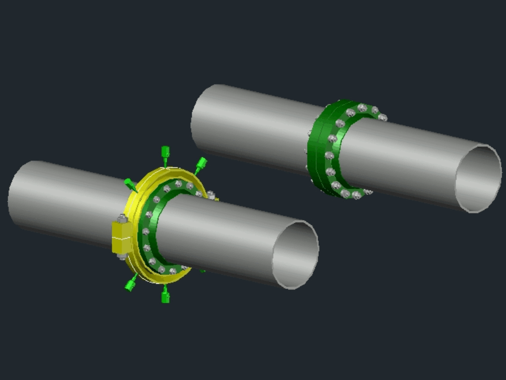 Flange and retaining ring in AutoCAD CAD download (2.2 MB) Bibliocad