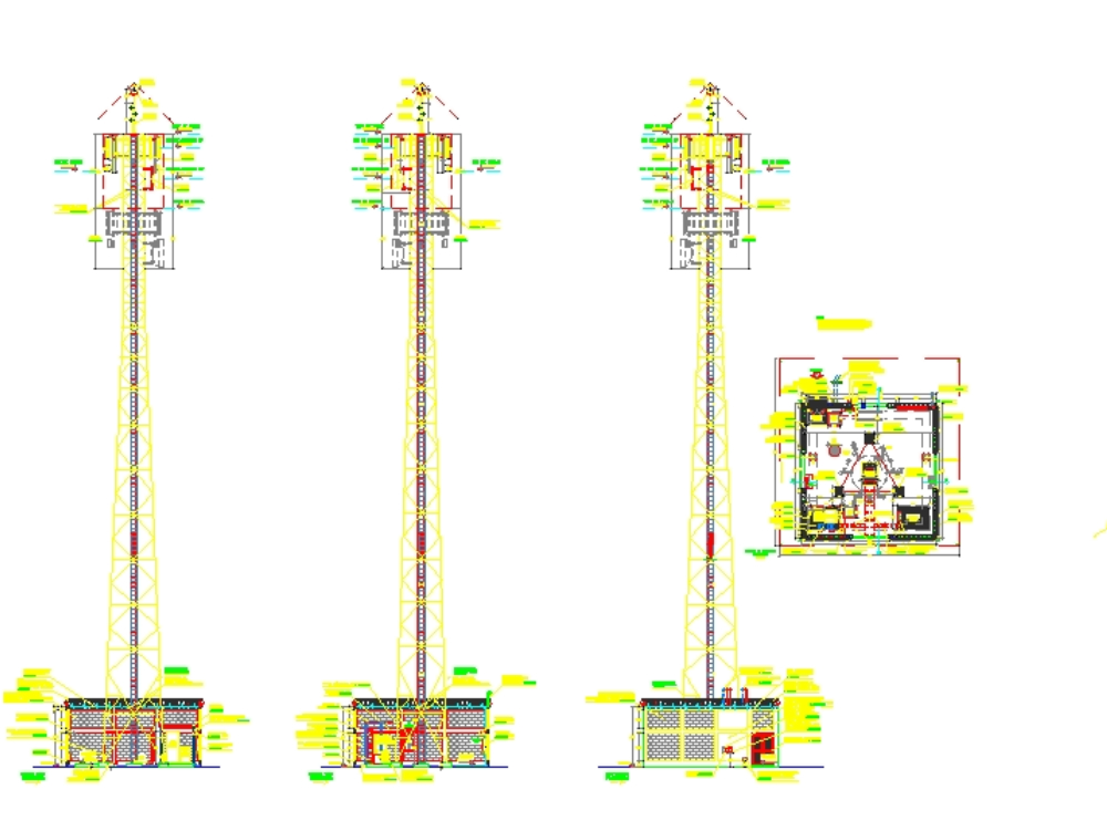 Plano de triangulação topográfica em AutoCAD, CAD (842.66 KB)