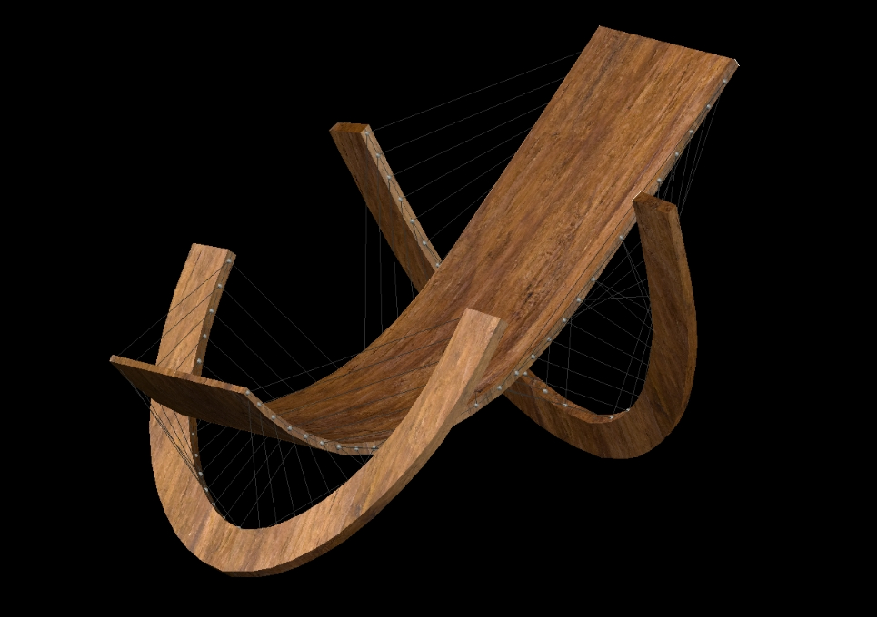 Silla de madera 3D