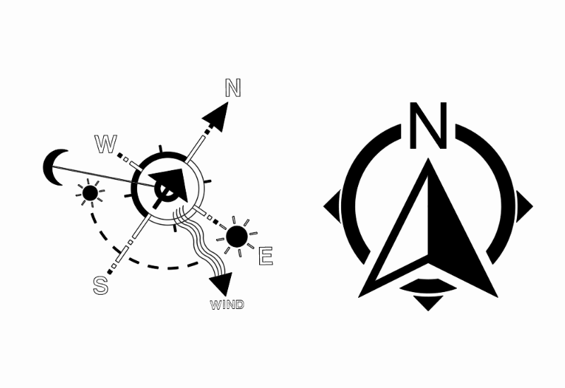 Simbolo Norte y orientacion solar