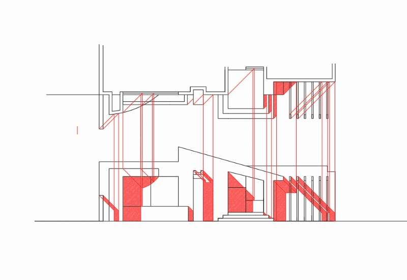 Shade and elevation of a facade