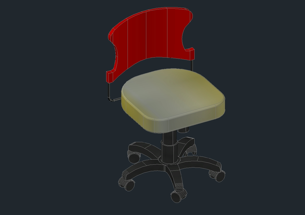 chaise de secrétaire 3d