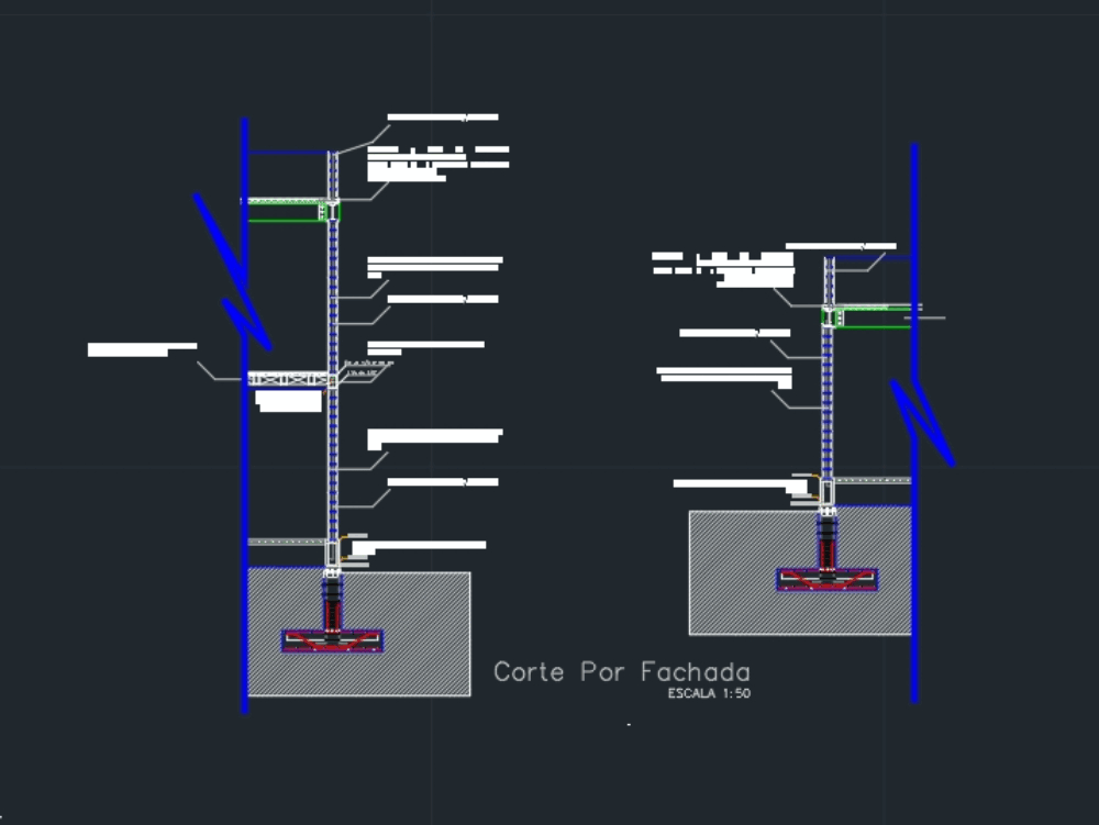 Corte Por Fachada Losa De Cimentacion Dwg - Image to u