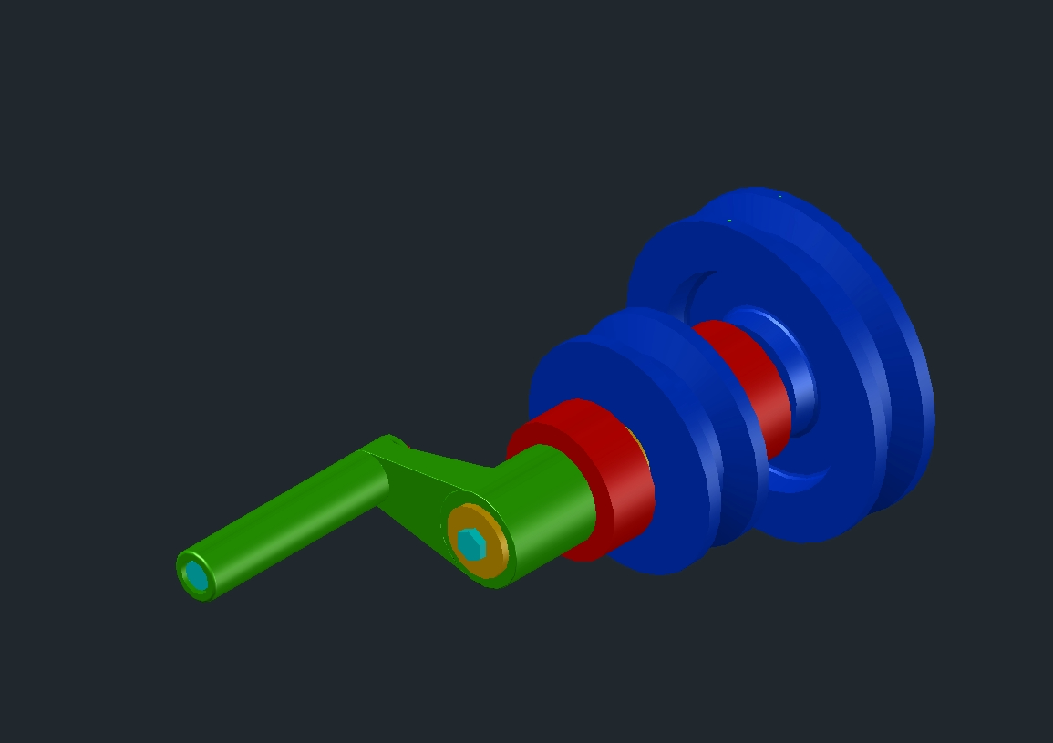 shaft with pulleys 3d