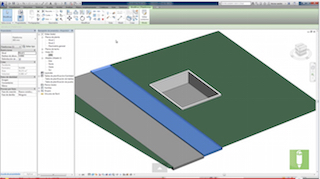 Revit: ground level plot, street and sidewalk