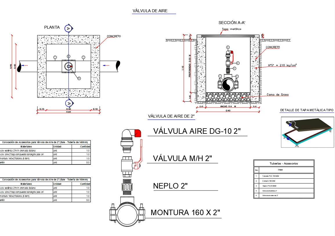Valvula de aire de 2 pulgadas en ZIP CAD (1.83 MB) Bibliocad