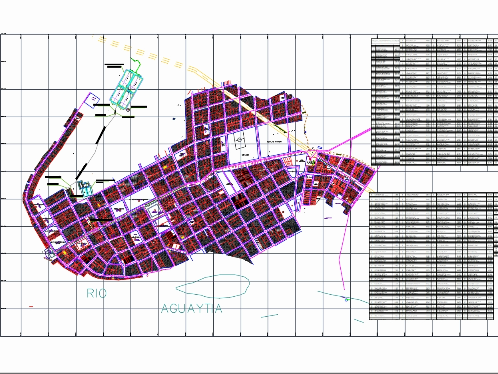 Plan de la ville d'Aguaytia