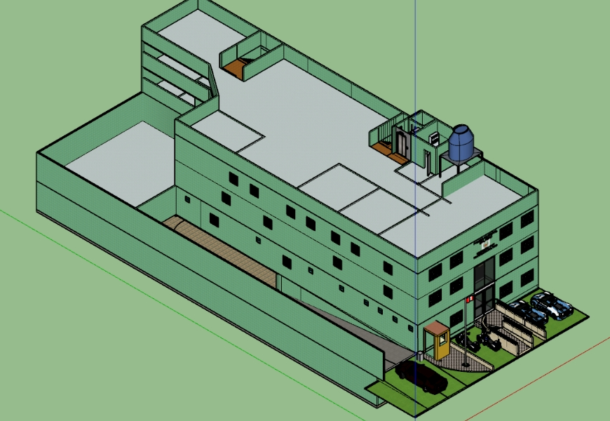 3D sketchup model of a Police station