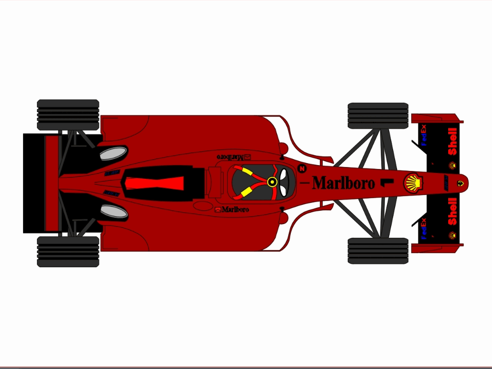 Ferrari f1 car in AutoCAD | Download CAD free (159.69 KB) | Bibliocad