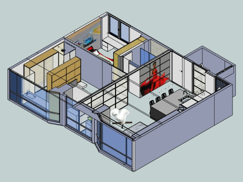 Interior 3D apartment