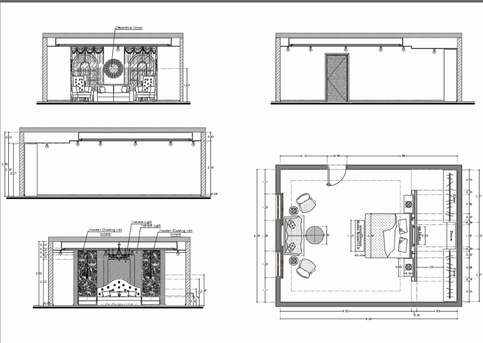 Master bedroom interior design in AutoCAD CAD 1 05 MB 