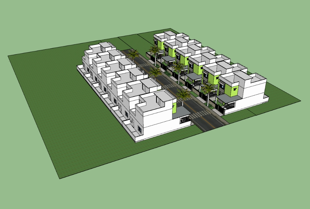 Projeto complexo de habitação 3D