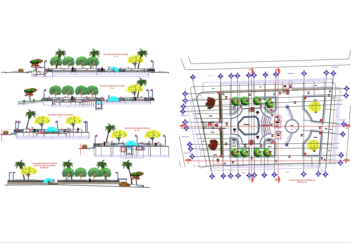 Parc Des Fontaines Dansantes Dans Autocad Cad 5 5 Mb Bibliocad