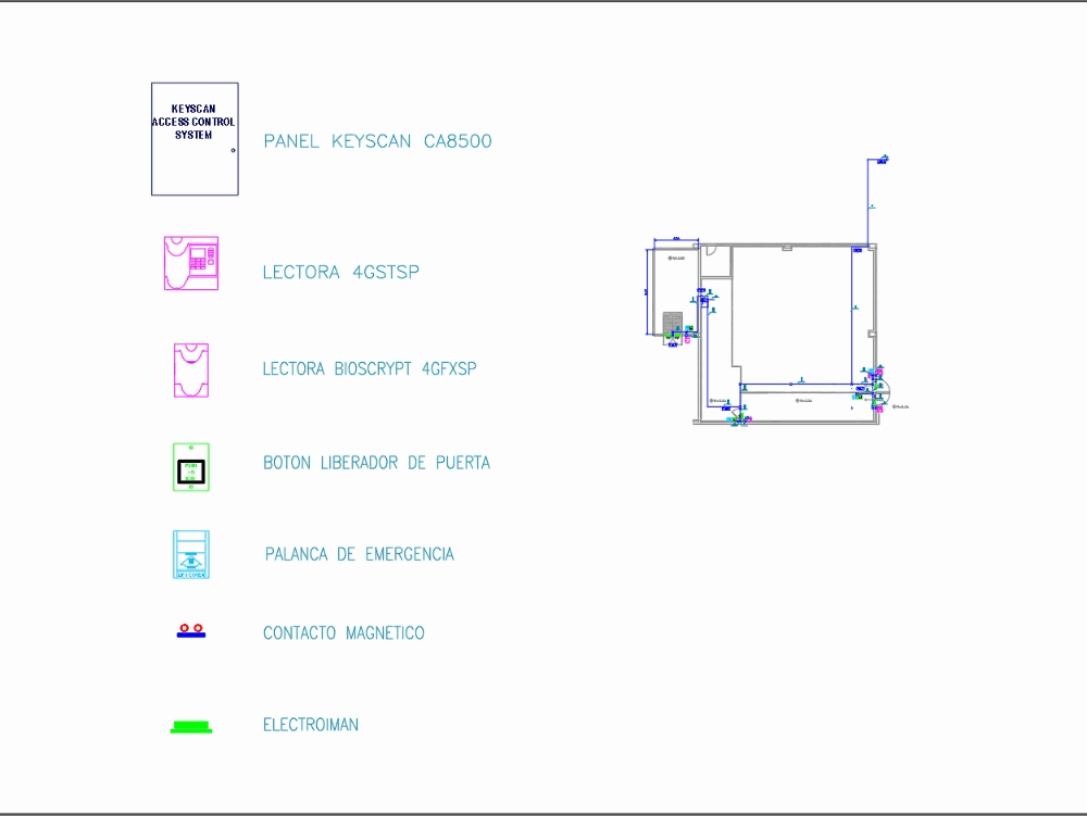 Access control system in AutoCAD Download CAD free (164