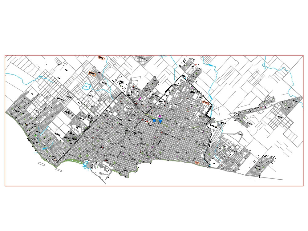 Plano de la ciudad de mar del plata en AutoCAD CAD (67