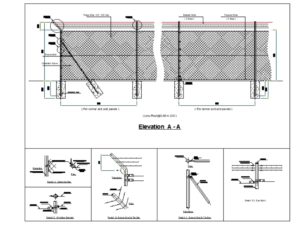 Cerca De La Malla De Acero En Autocad Cad 458 02 Kb Bibliocad