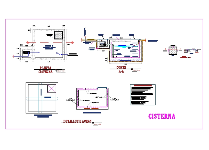 Cisterna de concreto armado 4.00m3