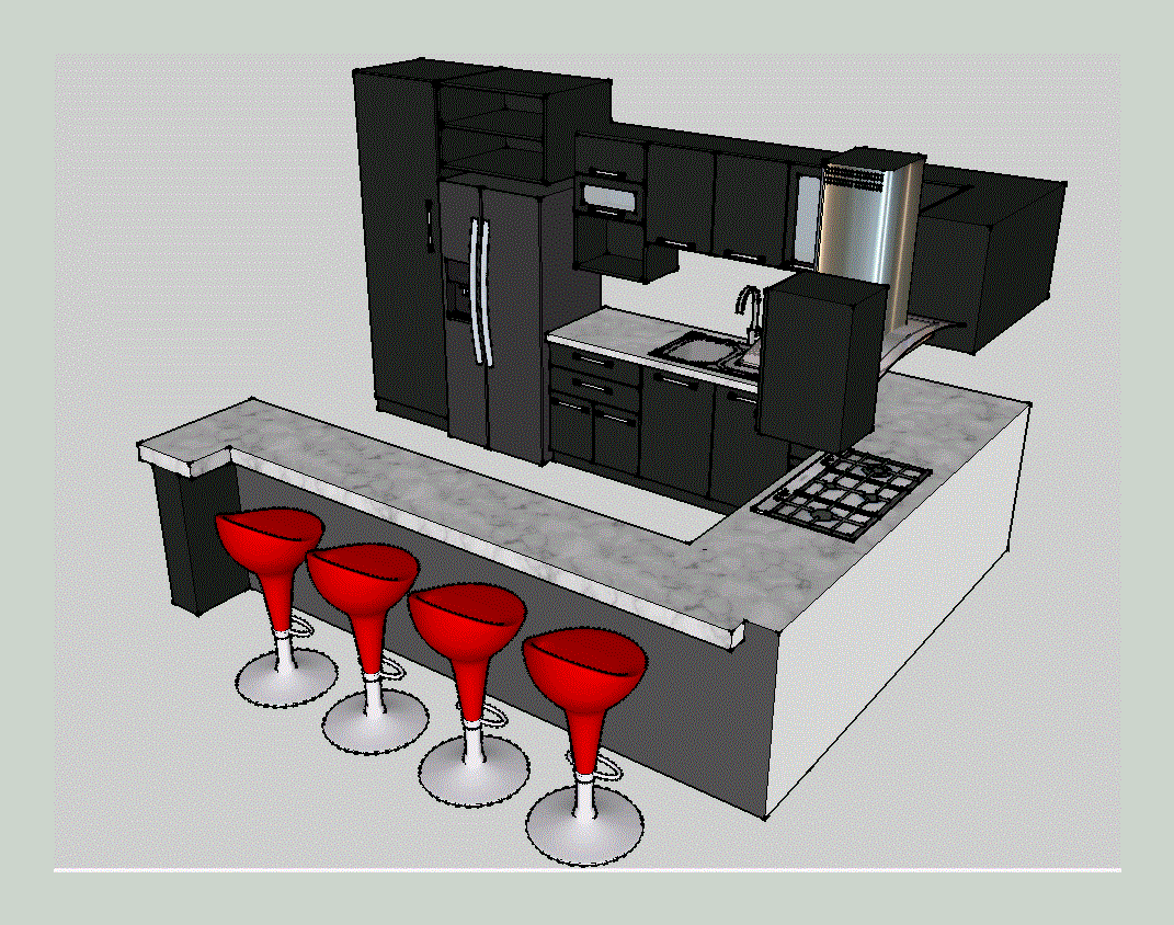 Projeto da cozinha 3D