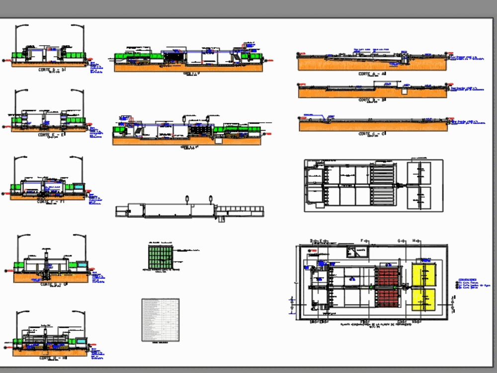 Drinking water treatment plant in AutoCAD CAD (9.23 MB) Bibliocad