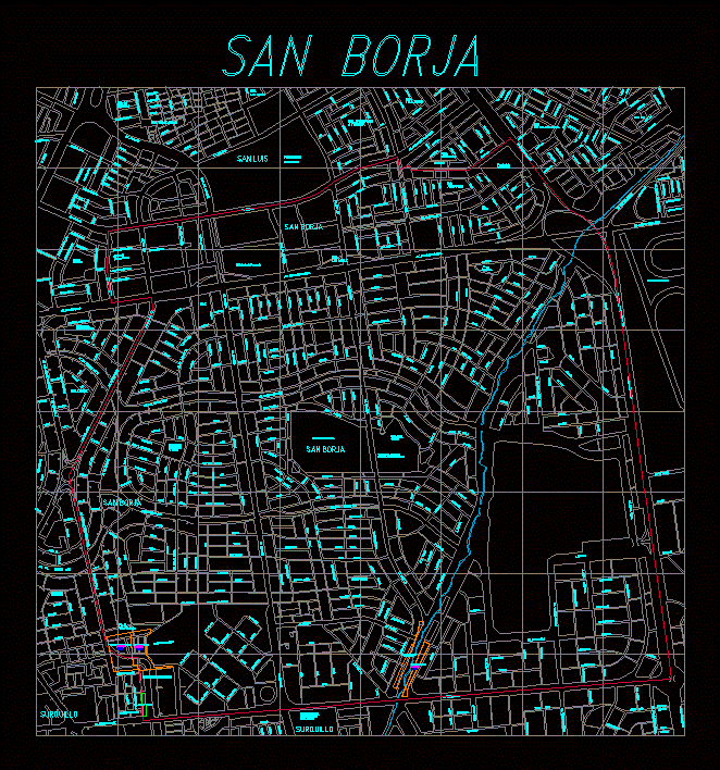 Map of San Borja - Peru