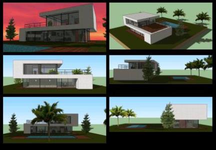 Maison contemporaine 3d